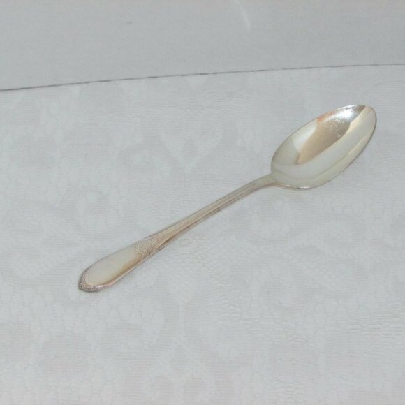 Vintage Silverplate Serving Spoon MARY LOU DEVONSHIRE 8.5inch Rogers Internation - Picture 4 of 4